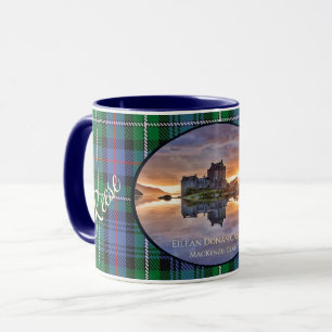Caneca Família MacKenzie Clan Tartan, Castelo Eilean Dona