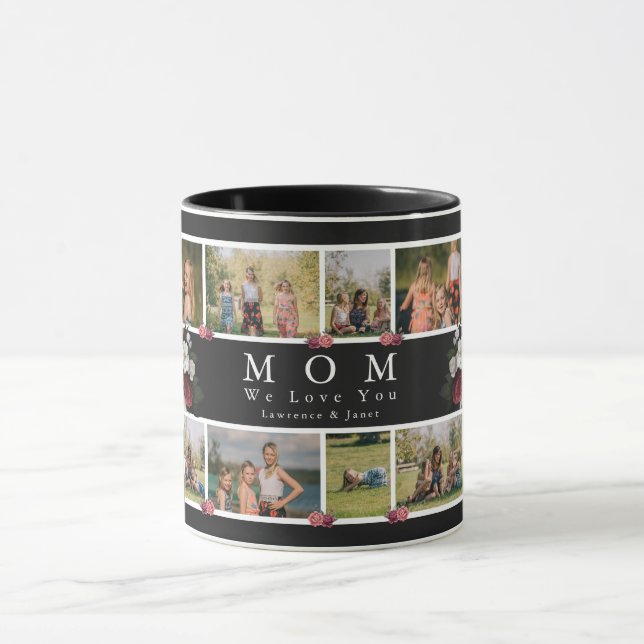 Caneca Família Mãe de Colagem Personalizada de Fotografia (Centro)