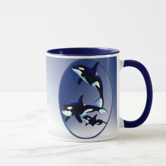 Caneca Família Oval_Mugs da baleia de assassino