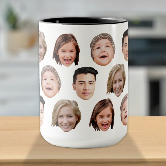 Caneca Família Personalizada Bonita Face 4 Fotos (Criador carregado)