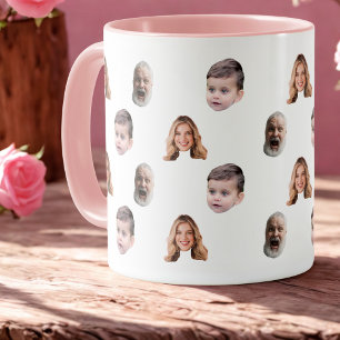 Caneca Família Personalizada Engraçada Face 3 Fotos