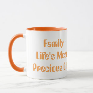 Caneca Família Vida Precioso Presente Laranja Combo Caf