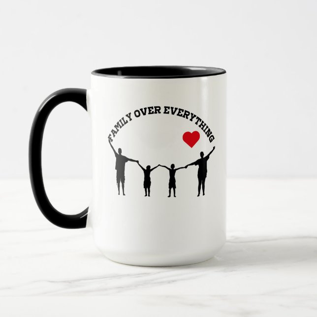 Caneca Family Over Everything Mug with Silhouette Design  (Esquerda)