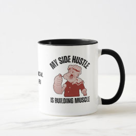 Caneca Famoso PAPAI Meu Lado Hustle está construindo músc
