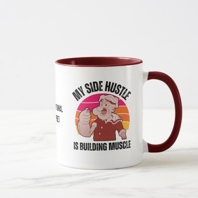 Caneca Famoso PAPAI Meu Lado Hustle está construindo músc (Direita)