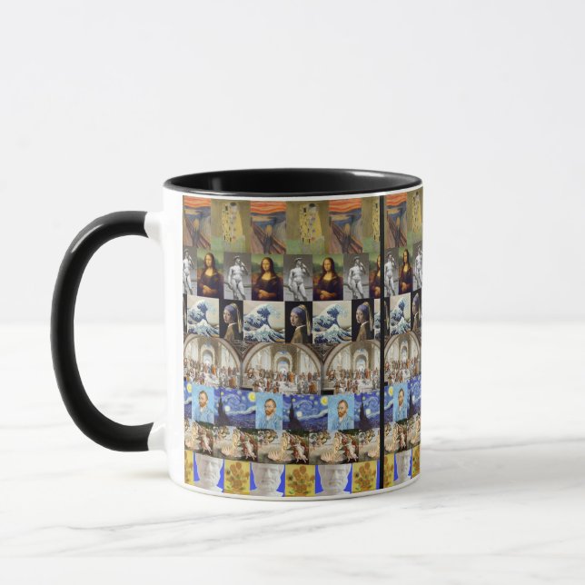 Caneca Famous Art Collage, (Esquerda)
