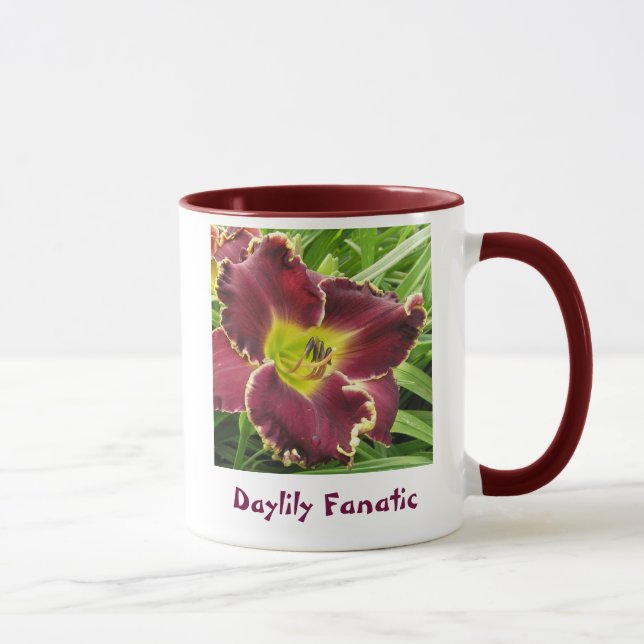 Caneca Fanático do hemerocallis com flor roxa (Direita)