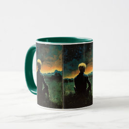 Caneca Fantasia Art de 1970 | Homem Sob Céu Noturno