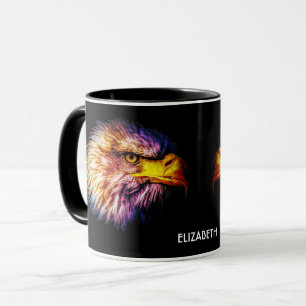 Caneca Fantasia Psicodélica Exótica Águia Viva Fractal
