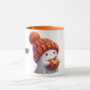 Caneca Fantasma Aconchegante e Fofo com Chapéu de Tricô S