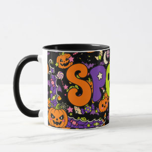Caneca Fantasma Assustador Fofo de Halloween
