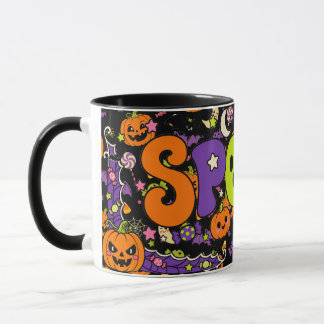 Caneca Fantasma Assustador Fofo de Halloween