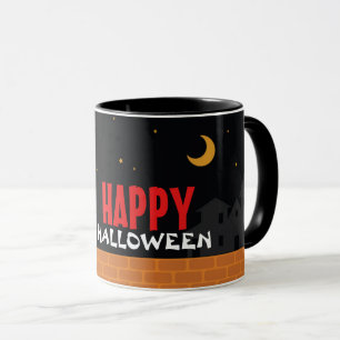 Caneca Fantasma bonito vagando pelas ruas à noite