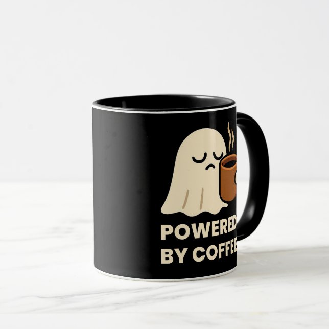 Caneca Fantasma Clássico de Cuta de Mug com Sono com Café (Frente Esquerda)