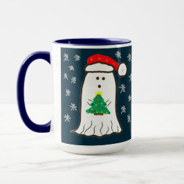 Caneca Fantasma com Árvore de Natal