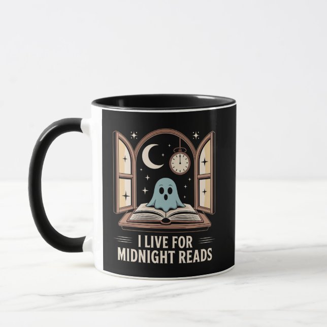 Caneca Fantasma com Leitura da Meia-Noite do Livro Creme  (Esquerda)