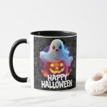 Fantasma e Abóbora Feliz Dia das Bruxas