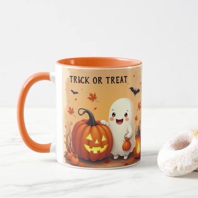 Caneca Fantasma e Mel de Abóbora Personalizados (Com Donut)