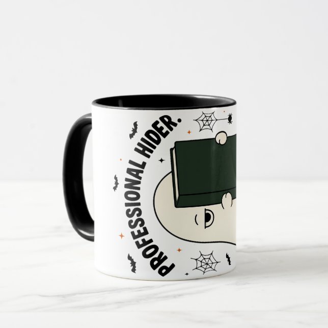 Caneca Fantasma Introvertido Engraçado Profissional Escon (Frente Esquerda)