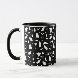Caneca Fantasma, Morcegos e Aranhas, Padrão de Halloween