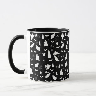 Caneca Fantasma, Morcegos e Aranhas, Padrão de Halloween