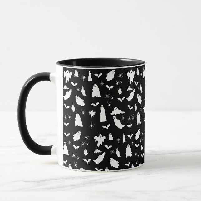 Caneca Fantasma, Morcegos e Aranhas, Padrão de Halloween (Esquerda)