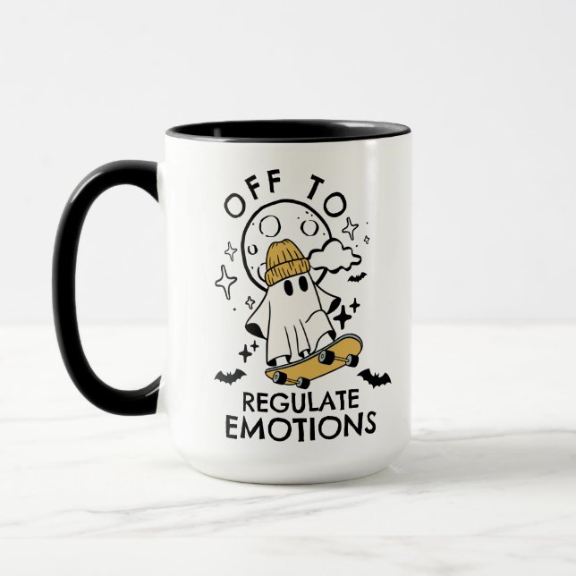 Caneca Fantasma Personalizável Desligado Para Regular Emo (Esquerda)