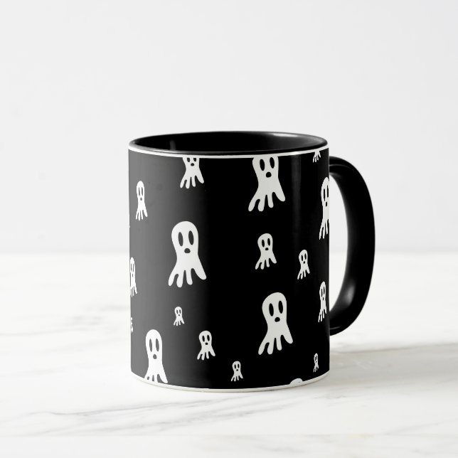 Caneca Fantasmagóricos de Halloween Escuros (Frente Esquerda)