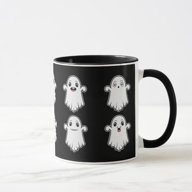 Caneca Fantasmas com diferentes expressões faciais no Dia (Direita)