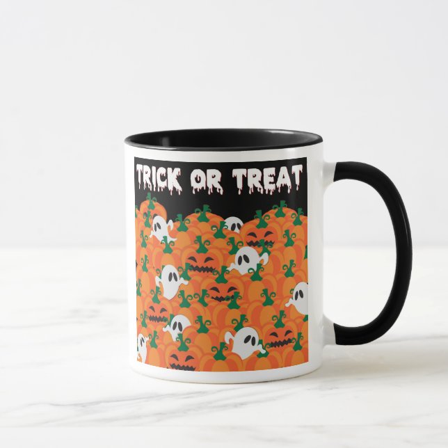 Caneca Fantasmas de Halloween Pomar de Abóbora Assombrada (Direita)