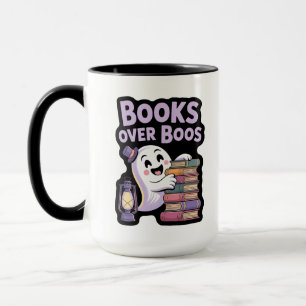 Caneca Fantasmas de Lavanda Quentes & Livros