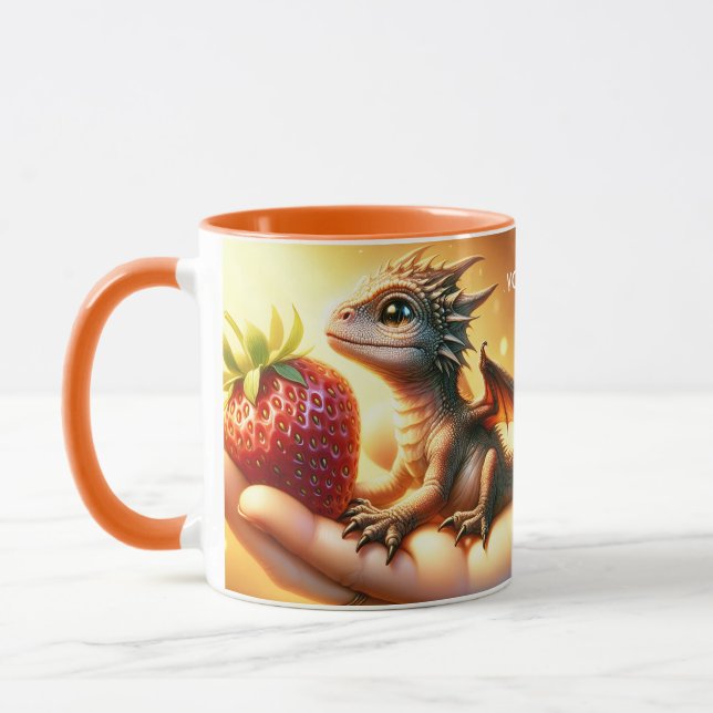 Caneca Fantasy Cute Baby Dragon Strawberry (Esquerda)