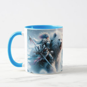 Caneca Fantasy Cute Bear Female Warrior