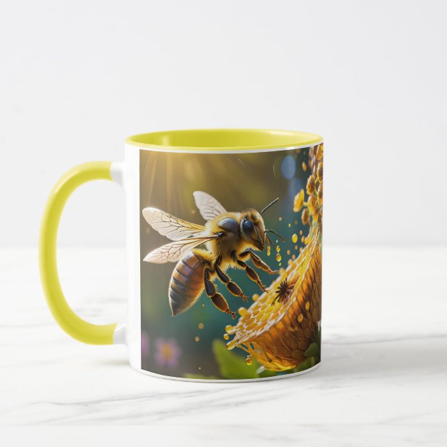 Caneca Fantasy Cute Bee Flowers Sun (Esquerda)