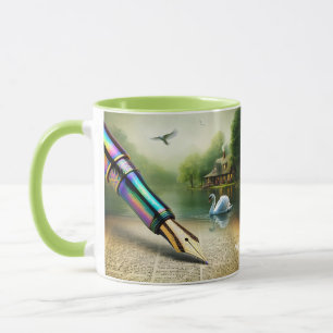 Caneca Fantasy Cute Caneta Lake Swan