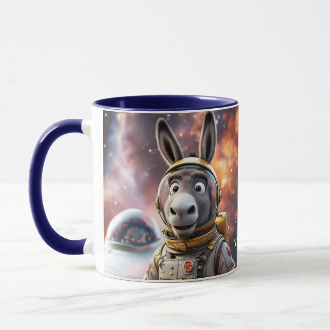 Caneca Fantasy Cute Donkey Astronauta Space (Esquerda)
