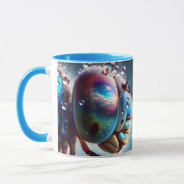 Caneca Fantasy Cute Dragonfly Macro Photo (Esquerda)