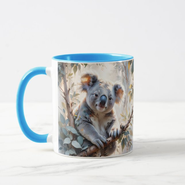 Caneca Fantasy Cute Koala Tree Watercolor (Esquerda)