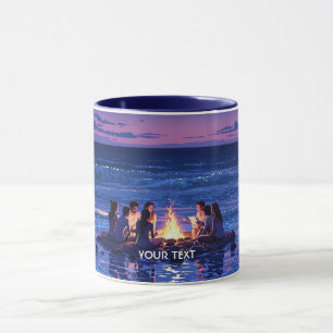 Caneca Fantasy Cute Night Sea Bonfire