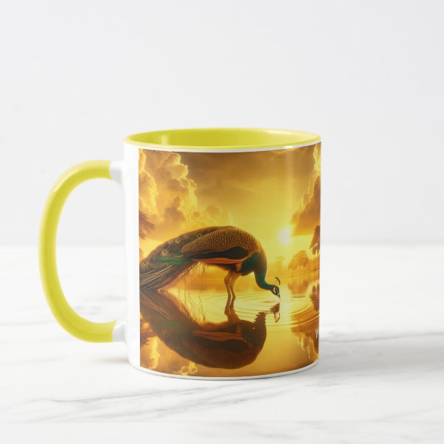 Caneca Fantasy Cute Peacock Bebendo Water (Esquerda)