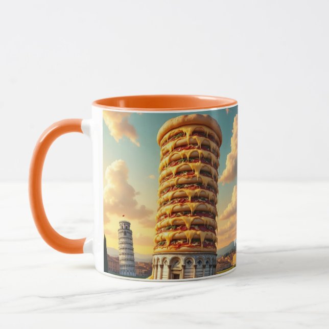 Caneca Fantasy Cute Pisa Tower Pizza (Esquerda)