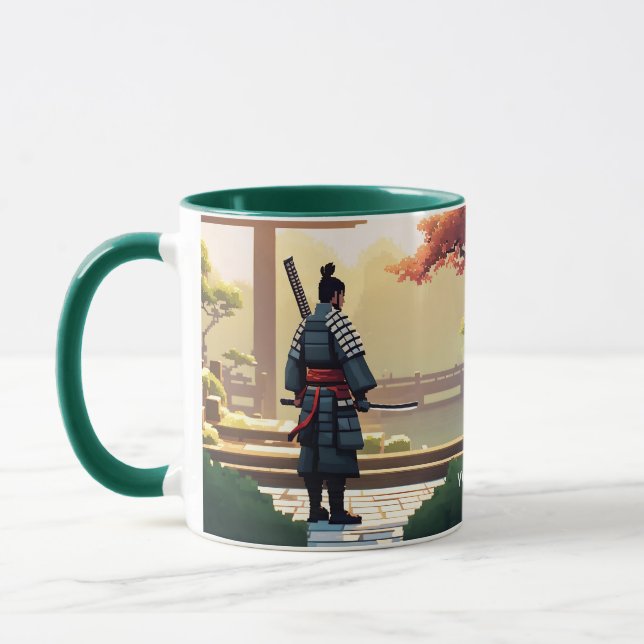 Caneca Fantasy Cute Pixel Art Samurai (Esquerda)