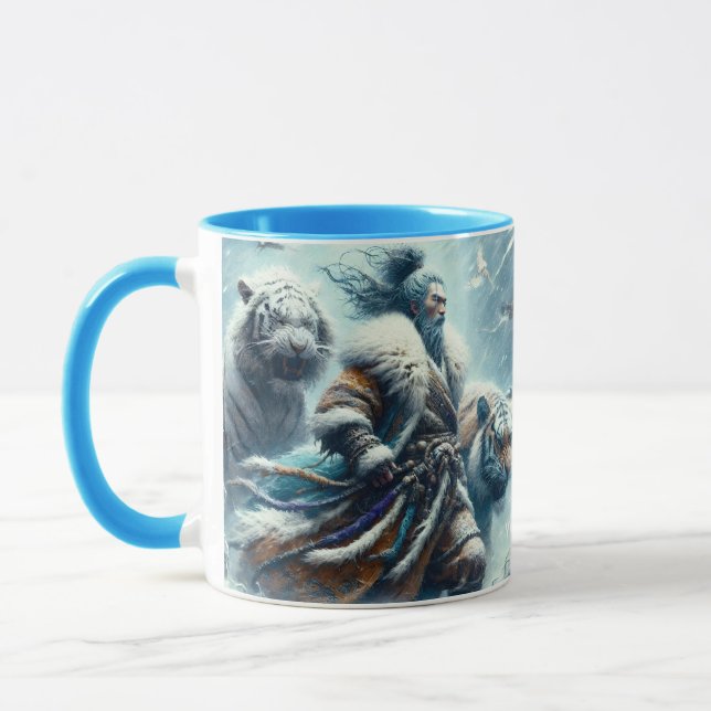 Caneca Fantasy Cute Samurai Winter Tigers (Esquerda)