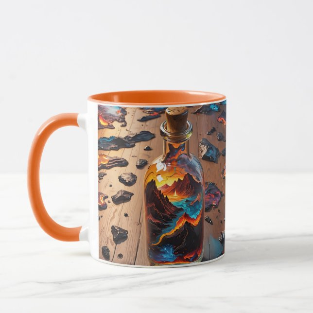 Caneca Fantasy Cute Volcano Em Garrafa (Esquerda)