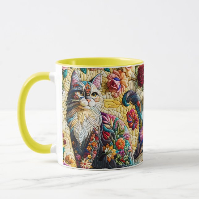 Caneca Fantasy Gato Bonito De Vidro Mantido (Esquerda)