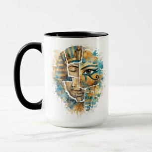 Caneca Faraó Egípcio Abstrato com Olho de Hórus