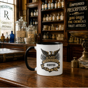 Caneca Farmácia da Era Vitoriana Café Prescrição Phoenix