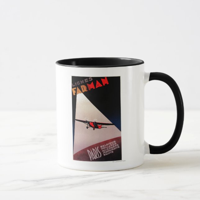 Caneca Farman Airlines Farman 300 Monoplane Promo Poster (Direita)