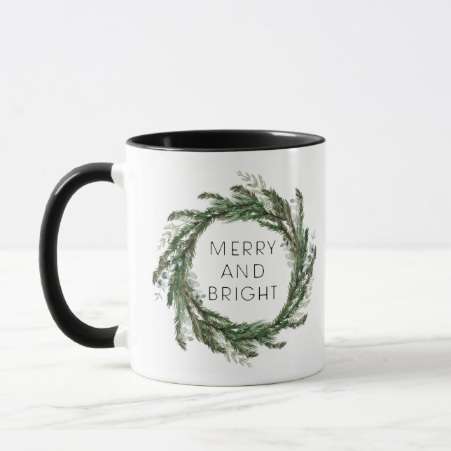 Caneca Farmhouse Russo Pine Eucalyptus Feliz e Brilho (Esquerda)