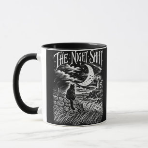 Caneca Farol Gótico de Gato do Turno da Noite